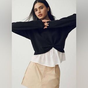 NWOT Anthropologie The Gemini Twofer Pullover Sweater